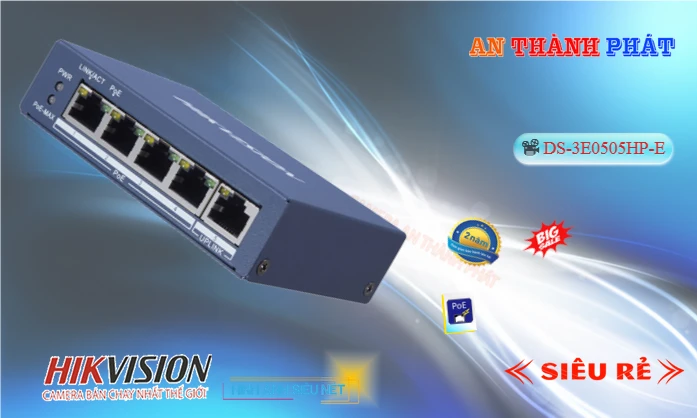 DS-3E0505HP-E  Hikvision  Bộ chia mạng