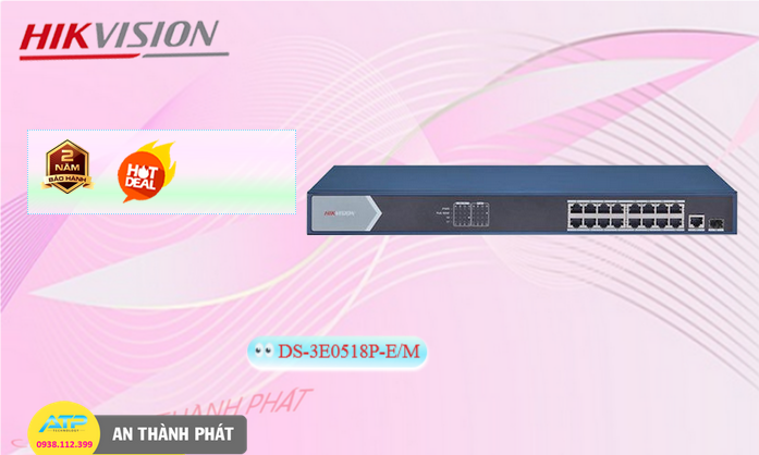 Hikvision Switch chuyển đổi dữ liệu DS-3E0518P-E/M Hikvision Switch chuyển đổi dữ liệu DS-3E0518P-E/M