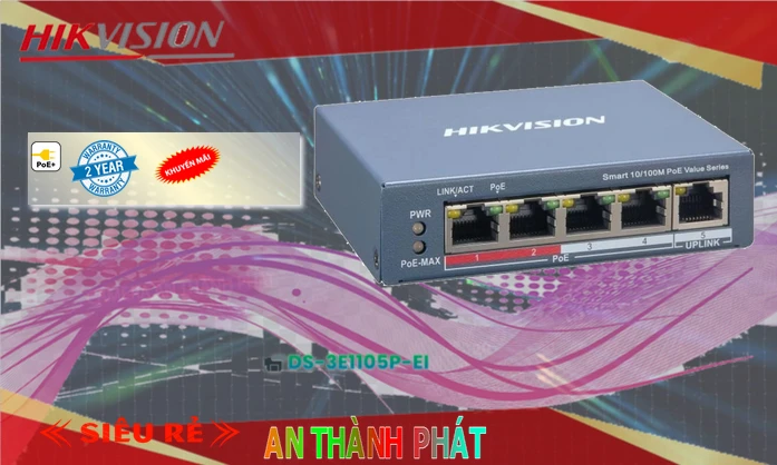 DS-3E1105P-EI  Switch chia mạng   Hikvision