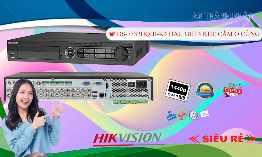 DS-7332HQHI-K4Thiết Bị Ghi Hình Sắt Nét  Hikvision ✓