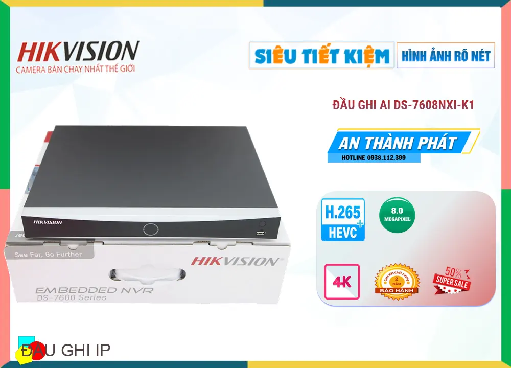 DS-7608NXI-K1 Giá rẻ Hikvision ۞ DS-7608NXI-K1 Giá rẻ Hikvision ۞