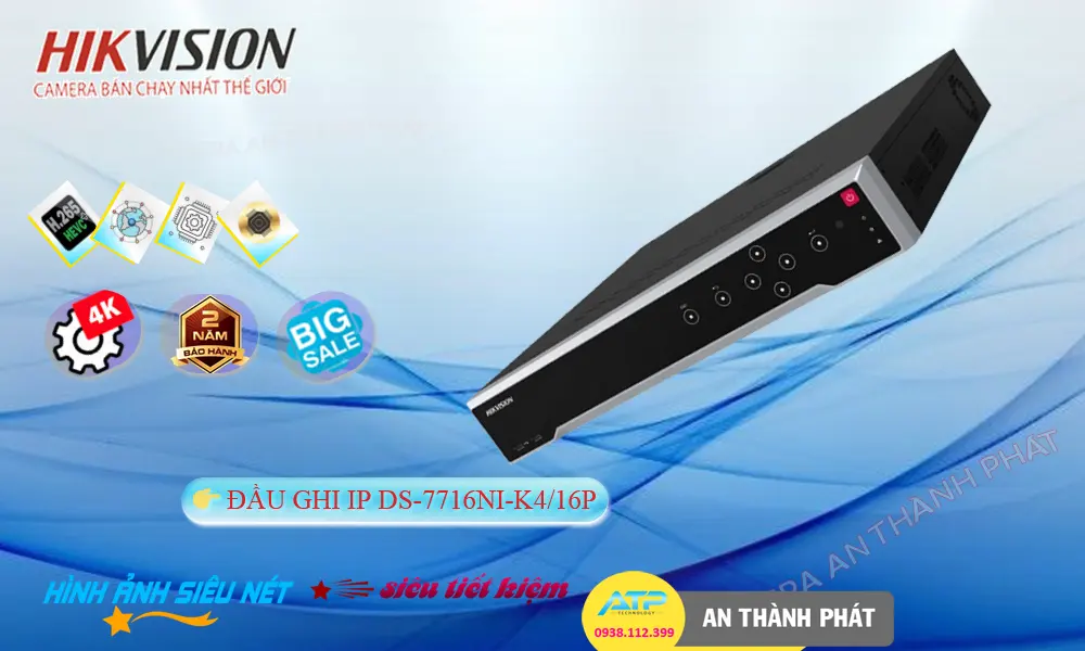❂ Đầu Ghi Camera DS-7716NI-K4/16P Hikvision Giá rẻ ❂ Đầu Ghi Camera DS-7716NI-K4/16P Hikvision Giá rẻ