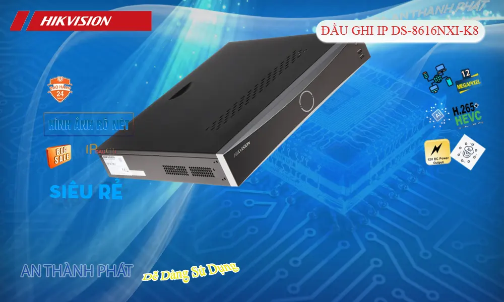 Đầu ghi Hikvision DS-8616NXI-K8 Sắt Nét Đầu ghi Hikvision DS-8616NXI-K8 Sắt Nét