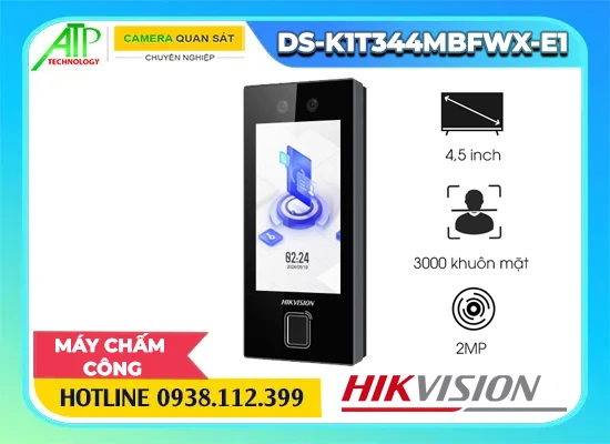 máy chấm công công nghệ mới DS-K1T344MBFWX-E1