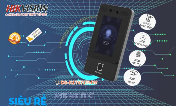 Máy Kiểm Soát Vào Ra  DS-K1T671TMW