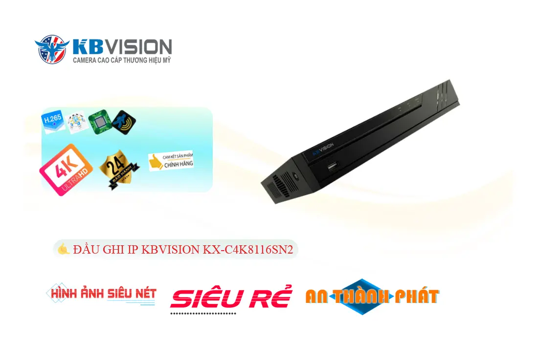 KX-C4K8116SN2 Đầu ghi Camera  KBvision Thiết kế Đẹp