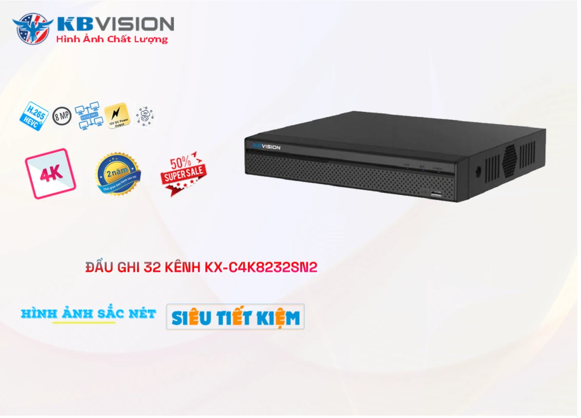 KX-C4K8232SN3 Đầu ghi Camera KBvision KX-C4K8232SN3 Đầu ghi Camera KBvision