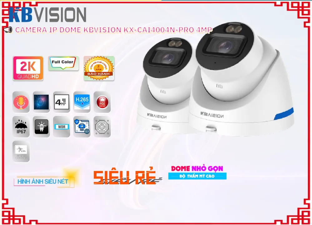 Camera IP Dome KX-CAi4004N-PRO 4MP Phát Hiện Người Camera IP Dome KX-CAi4004N-PRO 4MP Phát Hiện Người