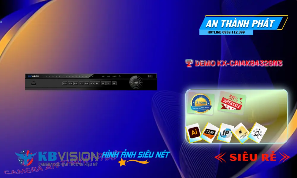 Đầu Ghi KBvision Mẫu Đẹp KX-CAi4K8432SN3 Đầu Ghi KBvision Mẫu Đẹp KX-CAi4K8432SN3