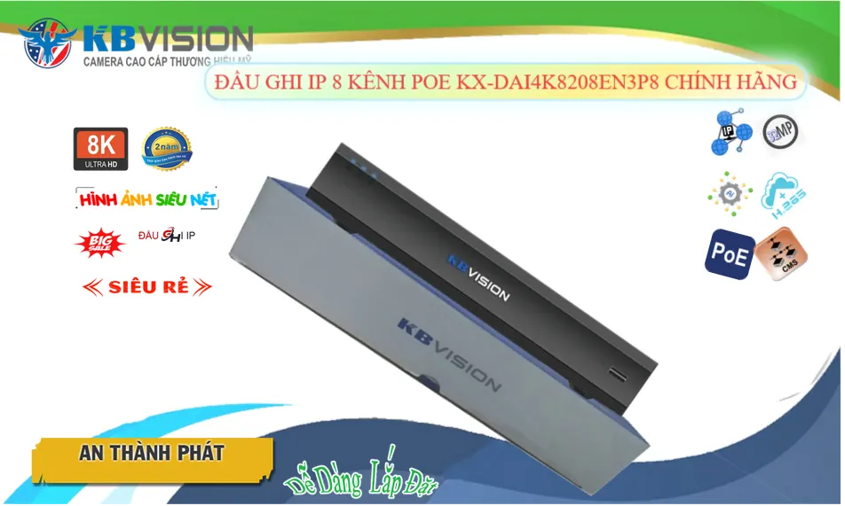 KX-DAi4K8208EN3P8 Đầu Thu KBvision ✪ KX-DAi4K8208EN3P8 Đầu Thu KBvision ✪