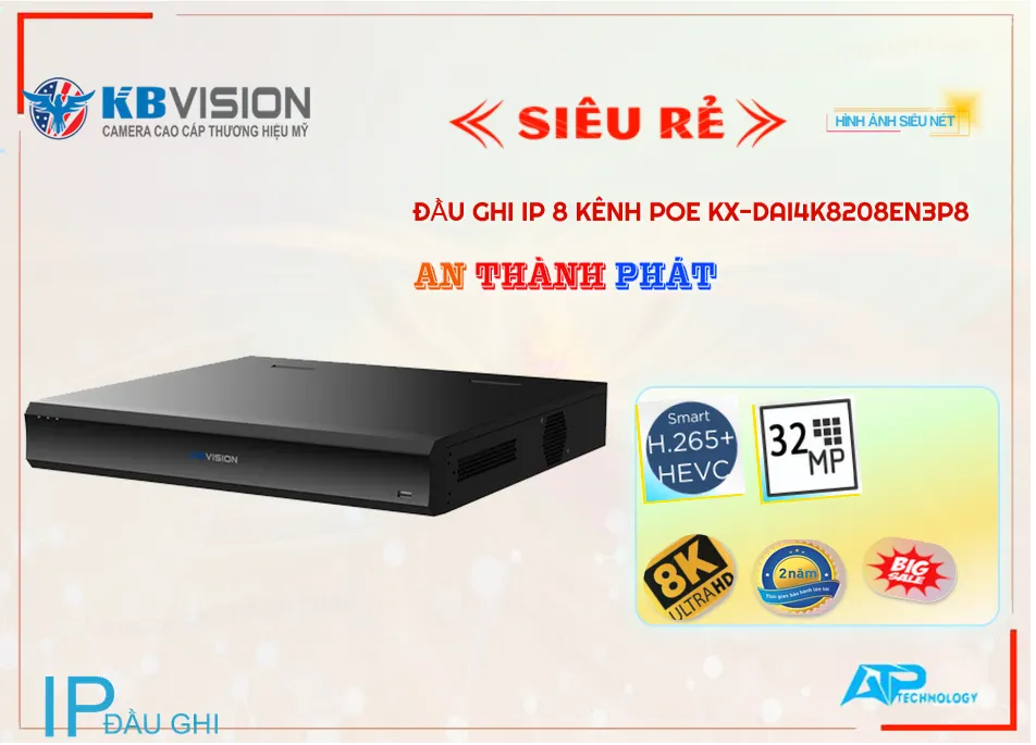 KX-DAi4K8208EN3P8 Đầu Thu KBvision ✪ KX-DAi4K8208EN3P8 Đầu Thu KBvision ✪