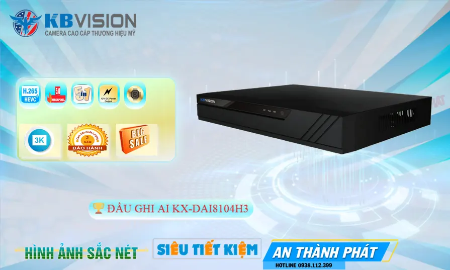 Đầu Ghi KBvision Sắt Nét KX-DAi8104H3 Đầu Ghi KBvision Sắt Nét KX-DAi8104H3