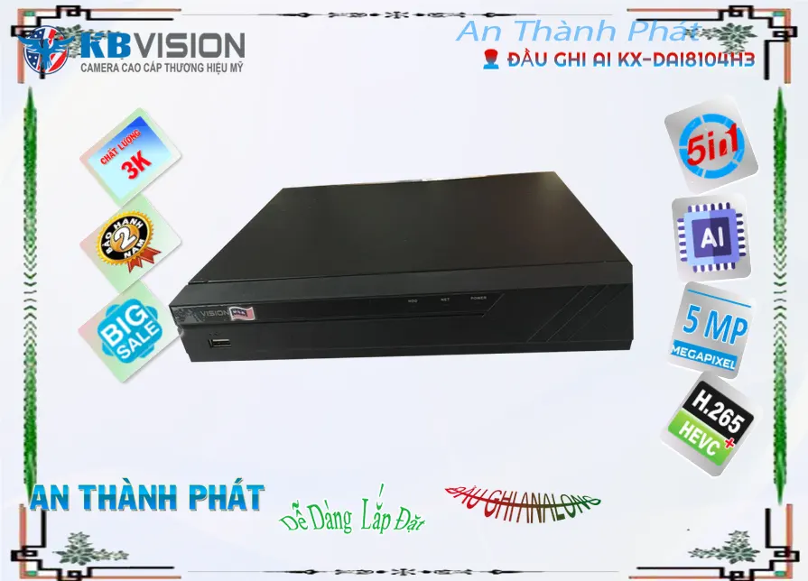 Đầu Ghi KBvision Sắt Nét KX-DAi8104H3 Đầu Ghi KBvision Sắt Nét KX-DAi8104H3