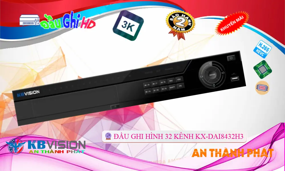 Đầu Ghi Camera KX-DAi8432H3 KBvision Chức Năng Cao Cấp Đầu Ghi Camera KX-DAi8432H3 KBvision Chức Năng Cao Cấp