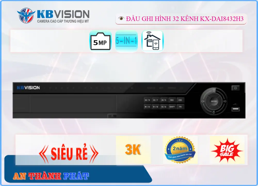 Đầu Ghi Camera KX-DAi8432H3 KBvision Chức Năng Cao Cấp Đầu Ghi Camera KX-DAi8432H3 KBvision Chức Năng Cao Cấp