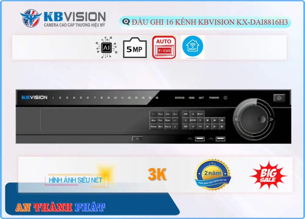 KX-DAi8816H3 Đầu ghi Camera KBvision Giá rẻ KX-DAi8816H3 Đầu ghi Camera KBvision Giá rẻ