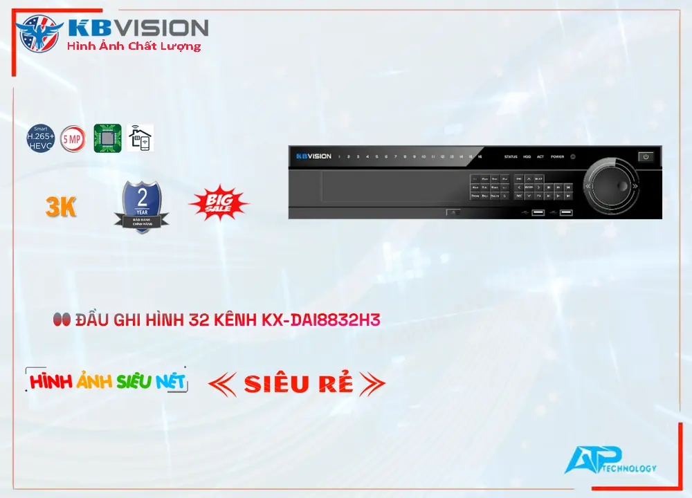 Đầu Ghi Camera KX-DAi8832H3 KBvision Thiết kế Đẹp Đầu Ghi Camera KX-DAi8832H3 KBvision Thiết kế Đẹp