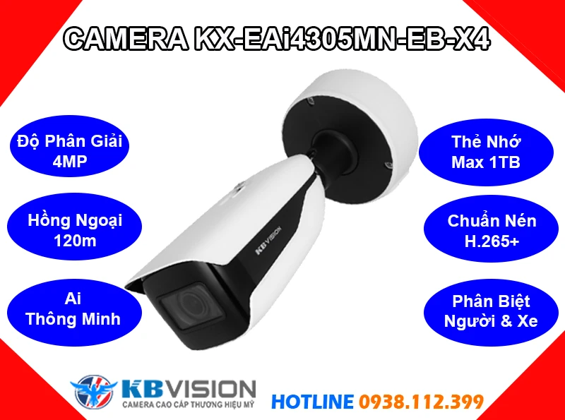 Camera KBVISION KX-EAi4305MN-EB-X4 (4MP),Giá Phân Phối KX-EAi4305MN-EB-X4 Công Nghệ POE ,phân phối KX-EAi4305MN-EB-X4, Loại Camera an ninh KX-EAi4305MN-EB-X4 bán rẻ,KX-EAi4305MN-EB-X4 nơi bán rẻ nhất,chất lượng KX-EAi4305MN-EB-X4 4.0 megapixel Ultra 2k