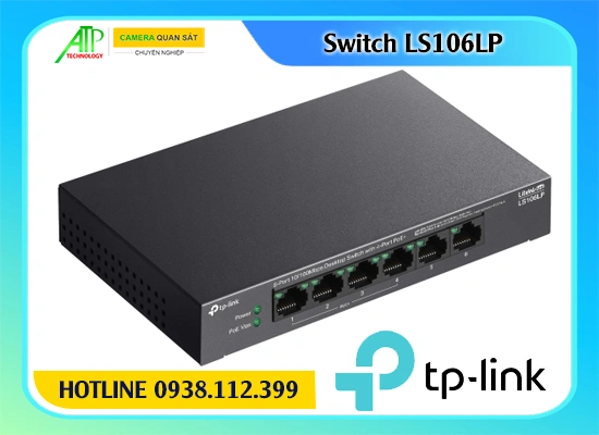 Bộ chuyển mạch TP-LINK LS106LP, Switch PoE TP-LINK LS106LP, Bộ chia mạng 6 cổng LS106LP, Switch TP-LINK 4 cổng PoE LS106LP, Bộ chuyển mạch cho camera LS106LP, Switch mạng LS106LP, TP-LINK LS106LP 6-Port PoE Switch.