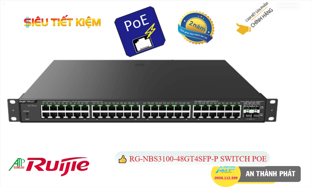 Hãng Ruijie Bộ Quản Lý Mạng RG-NBS3100-48GT4SFP-P Hãng Ruijie Bộ Quản Lý Mạng RG-NBS3100-48GT4SFP-P