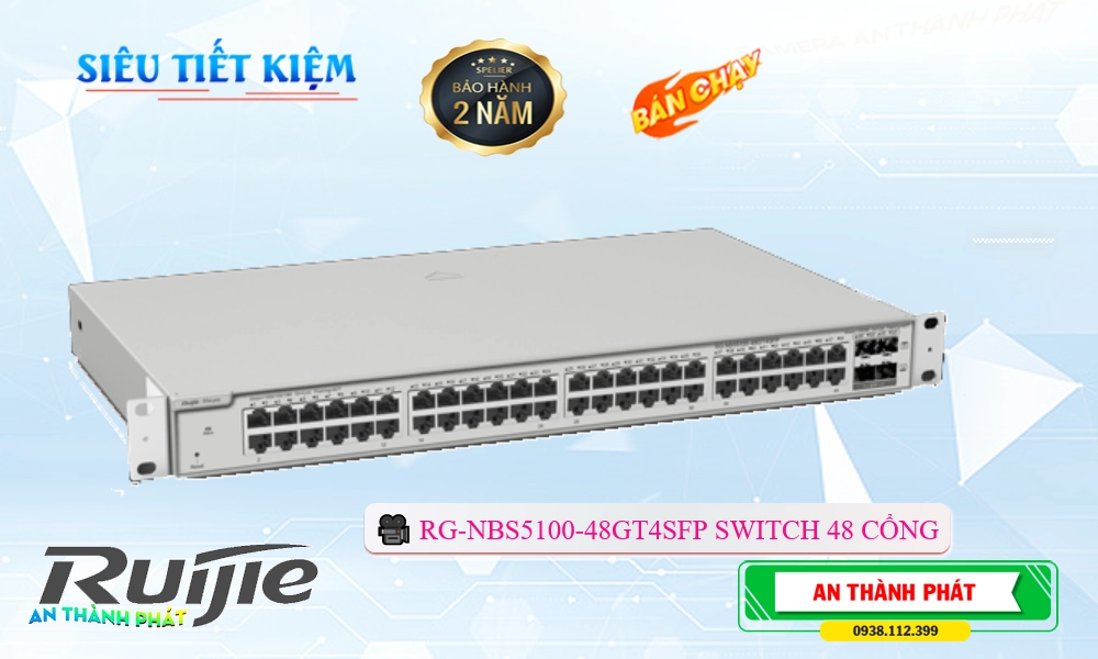 Modum Mạng Hãng Ruijie RG-NBS5100-48GT4SFP Modum Mạng Hãng Ruijie RG-NBS5100-48GT4SFP