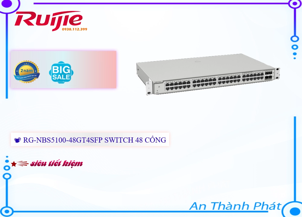 Modum Mạng Hãng Ruijie RG-NBS5100-48GT4SFP Modum Mạng Hãng Ruijie RG-NBS5100-48GT4SFP