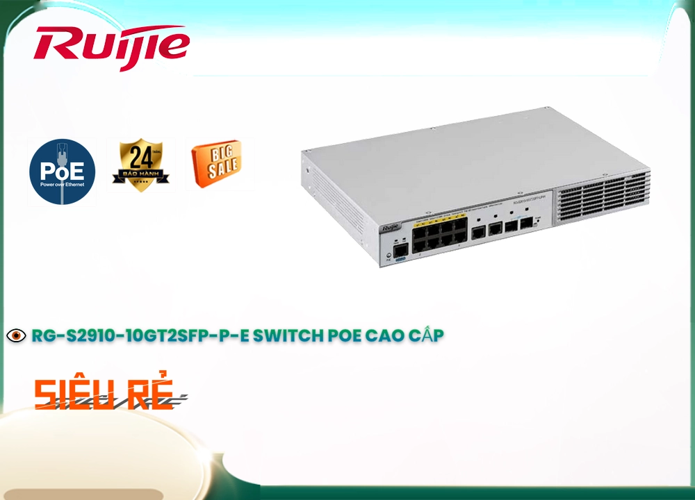 RG-S2910-10GT2SFP-P-E  Switch chia mạng  Hãng Ruijie