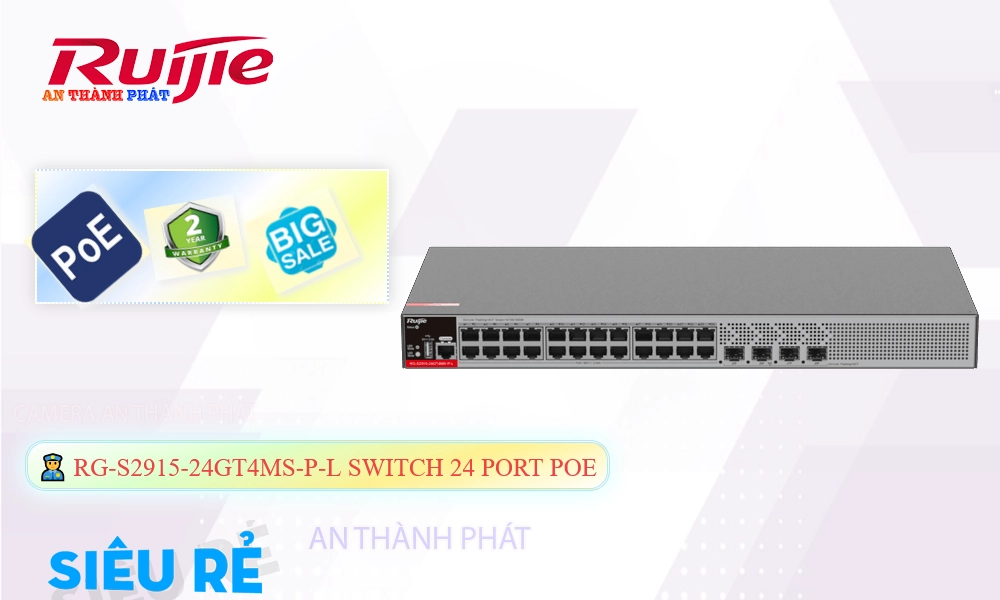 Bộ chia mạng RG-S2915-24GT4MS-P-L Hãng Ruijie Bộ chia mạng RG-S2915-24GT4MS-P-L Hãng Ruijie