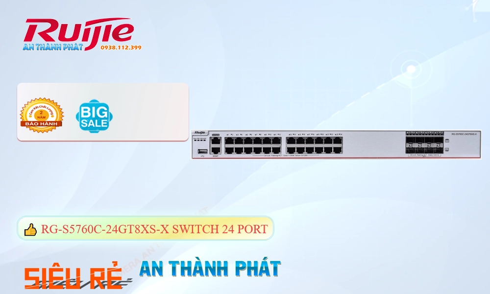 Bộ chia mạng RG-S5760C-24GT8XS-X Hãng Ruijie Bộ chia mạng RG-S5760C-24GT8XS-X Hãng Ruijie