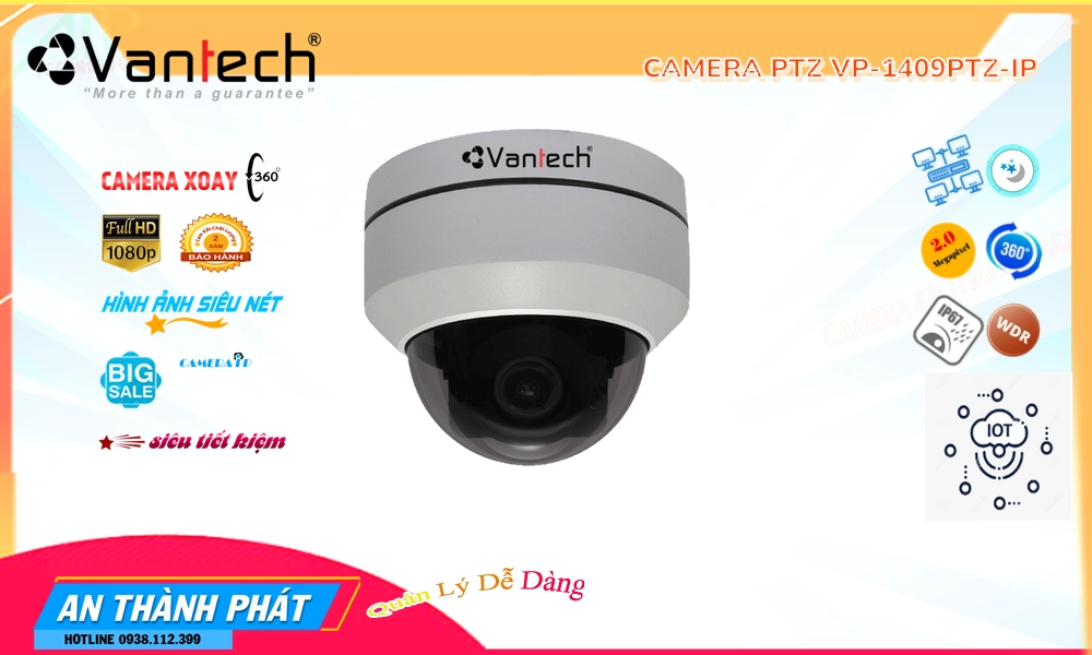 Camera VanTech VP-1409PTZ-IP Tiết Kiệm