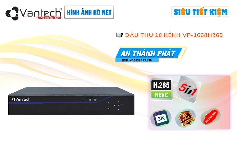 Đầu Ghi VP-1668H265 Chức Năng Cao Cấp