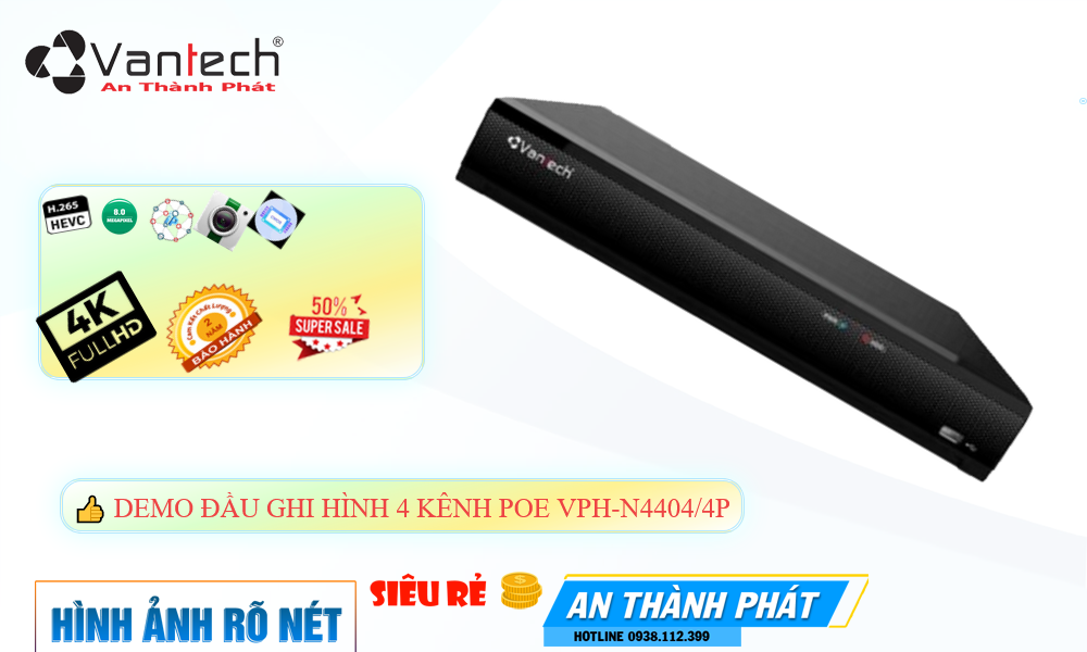 Đầu Ghi VPH-N4404/4P Mẫu Đẹp