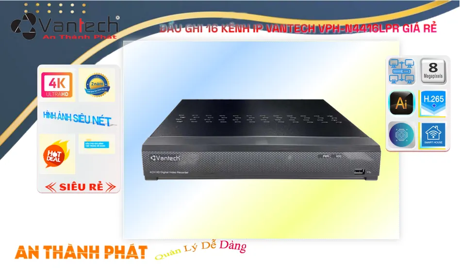 VPH-N4416LPR Đầu ghi Camera VanTech Giá rẻ VPH-N4416LPR Đầu ghi Camera VanTech Giá rẻ