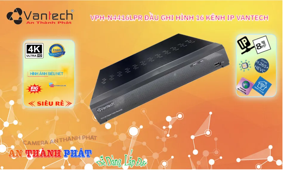 VPH-N4416LPR Đầu ghi Camera VanTech Giá rẻ VPH-N4416LPR Đầu ghi Camera VanTech Giá rẻ