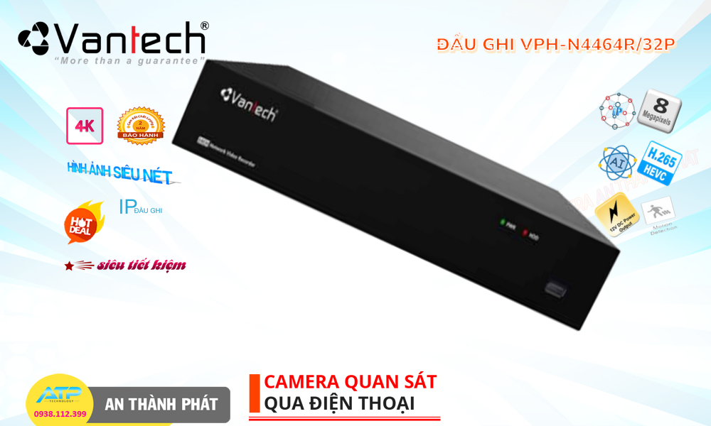 ✓ VPH-N4464R/32P Đầu ghi Camera  VanTech Hình Ảnh Đẹp