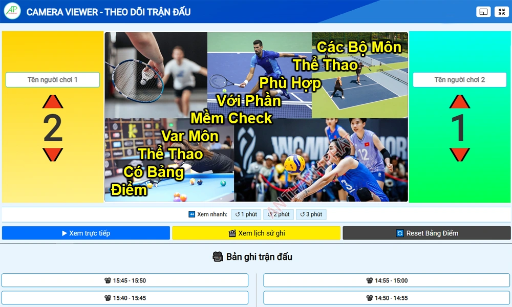 các bộ môn thể thao phù hợp với phần mềm check var môn thể thao có bảng điểm