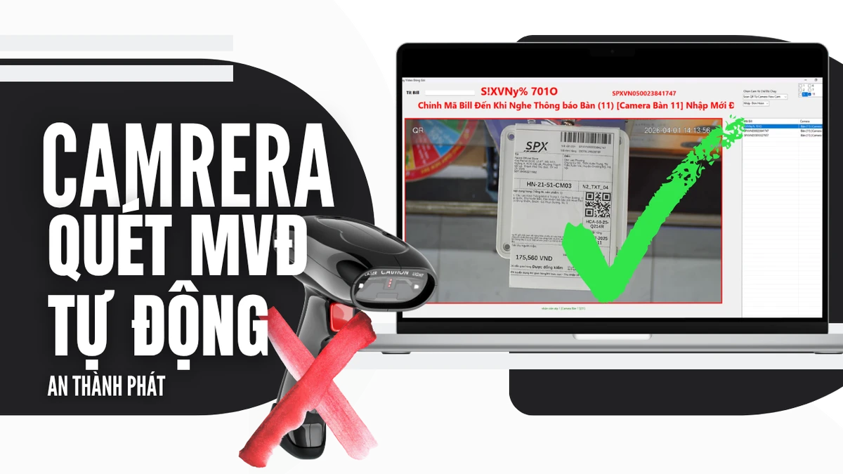 camera quét mã vận đơn không cần máy quét