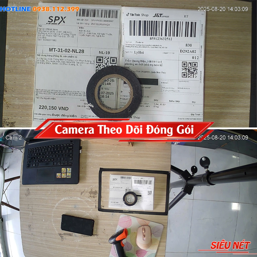 Camera Quay Đóng Hàng TikTok Shop