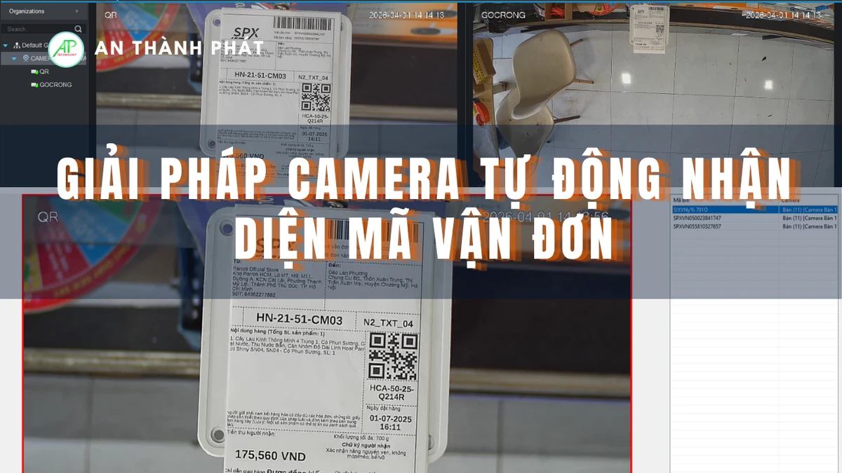 camera tự động quét mã vận đơn