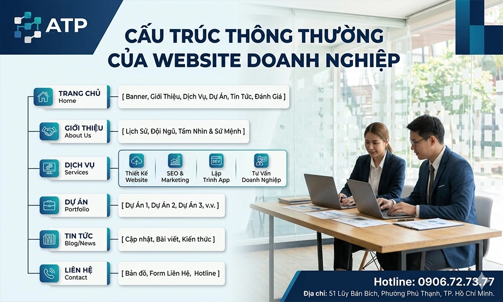 cấu trúc thông thường của website doanh nghiệp