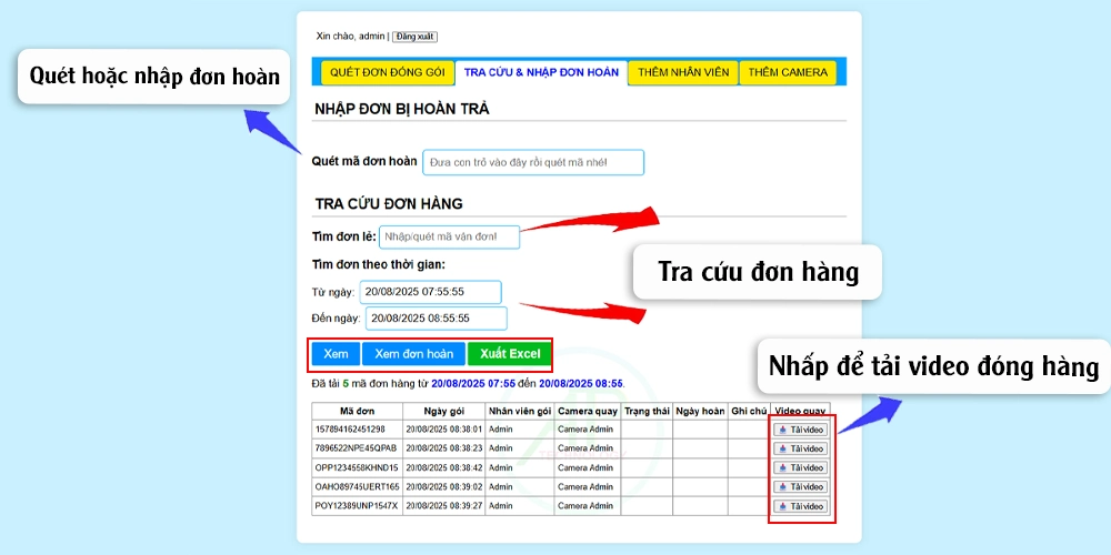 Hướng Dẫn Sử Dụng APP Quay Video Đóng Hàng