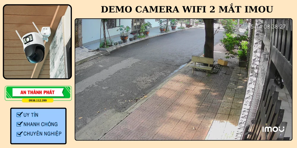 demo camera quan sát 2 mắt chất lượng cao giá rẻ thông minh 
