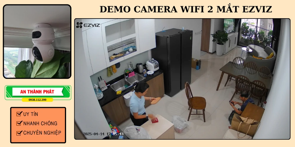 demo thực tế mẫu camera 2 mắt ezviz nổi bật
