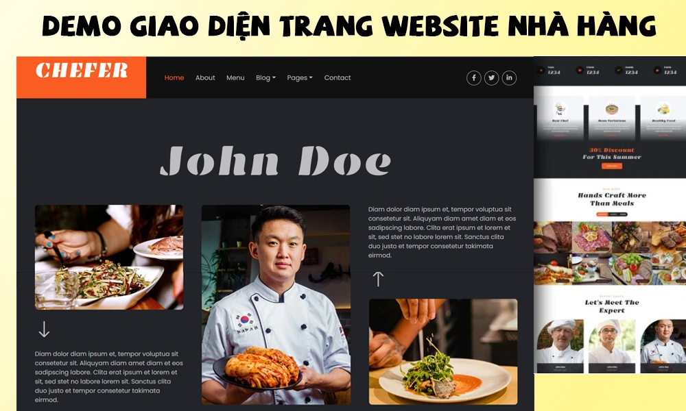 giao diện nhà hàng