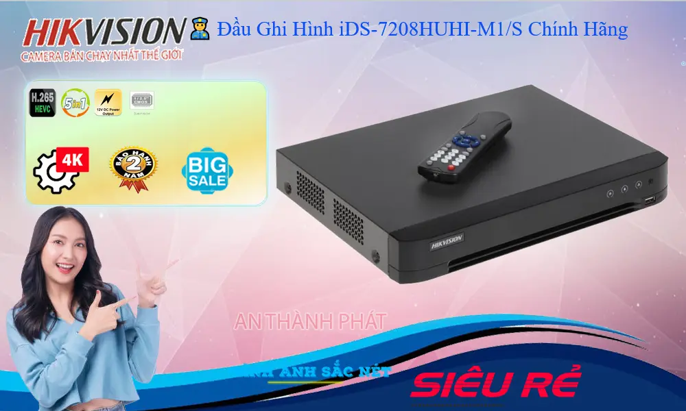 Đầu Ghi Hikvision Sắt Nét iDS-7208HUHI-M1/S Đầu Ghi Hikvision Sắt Nét iDS-7208HUHI-M1/S