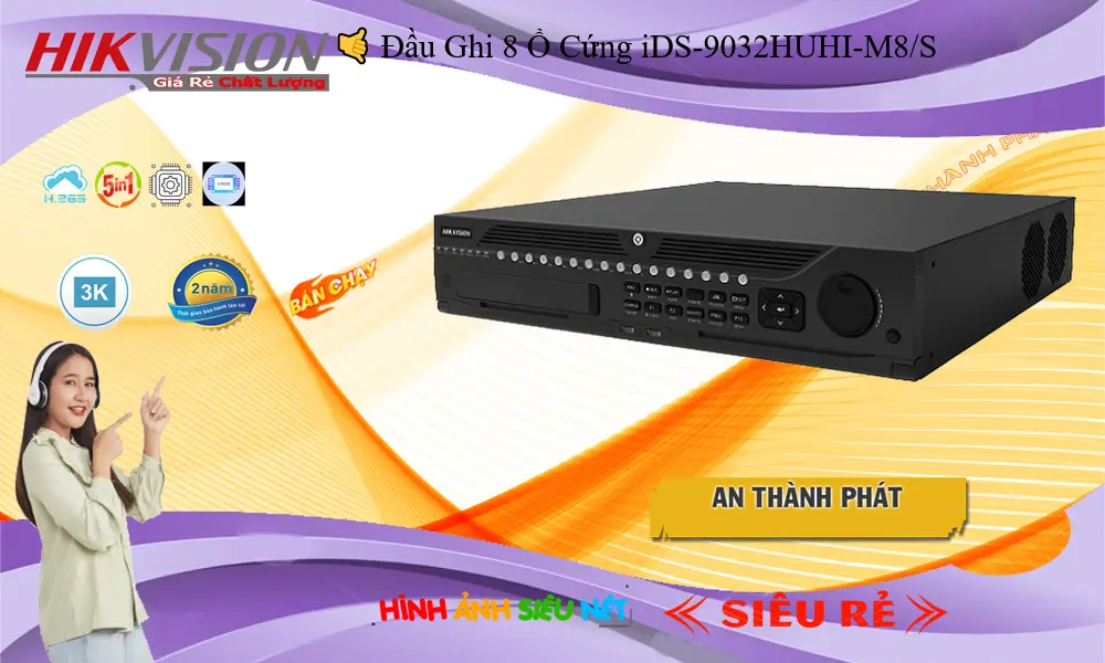 Đầu Thu KTS  Hikvision iDS-9032HUHI-M8/S Thiết kế Đẹp