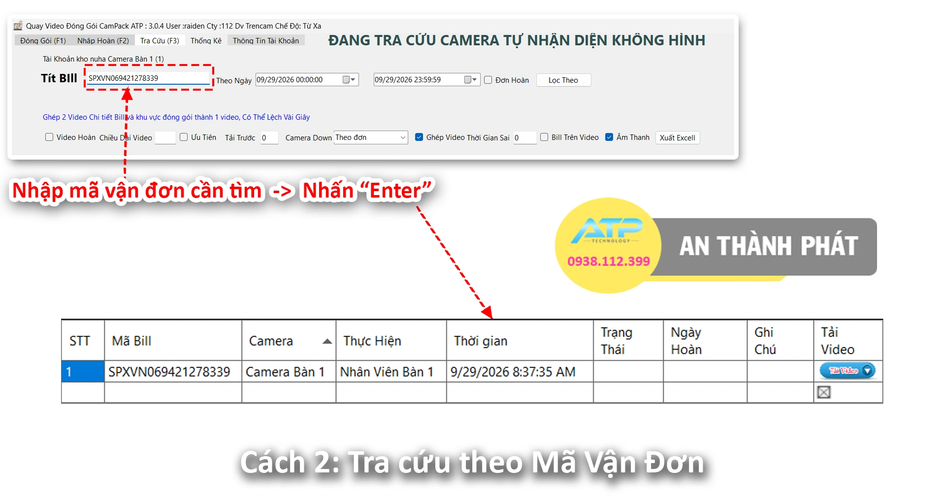 Cách tra cứu và tải video đóng gói trên phần mềm 