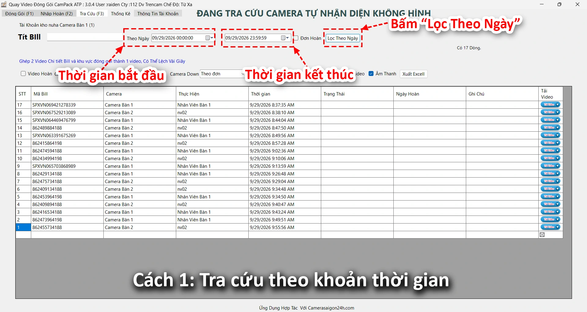 Cách tra cứu và tải video đóng gói của từng đơn hàng 