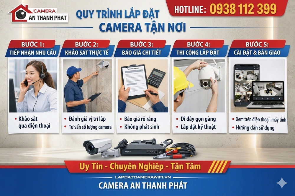 quy trình lắp camera tận nơi