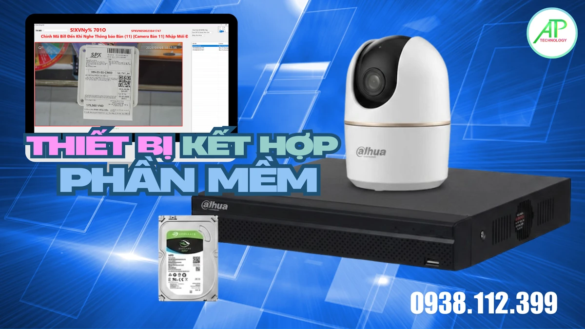 thiết bị kết hợp với phần mềm camera quay video đóng hàng